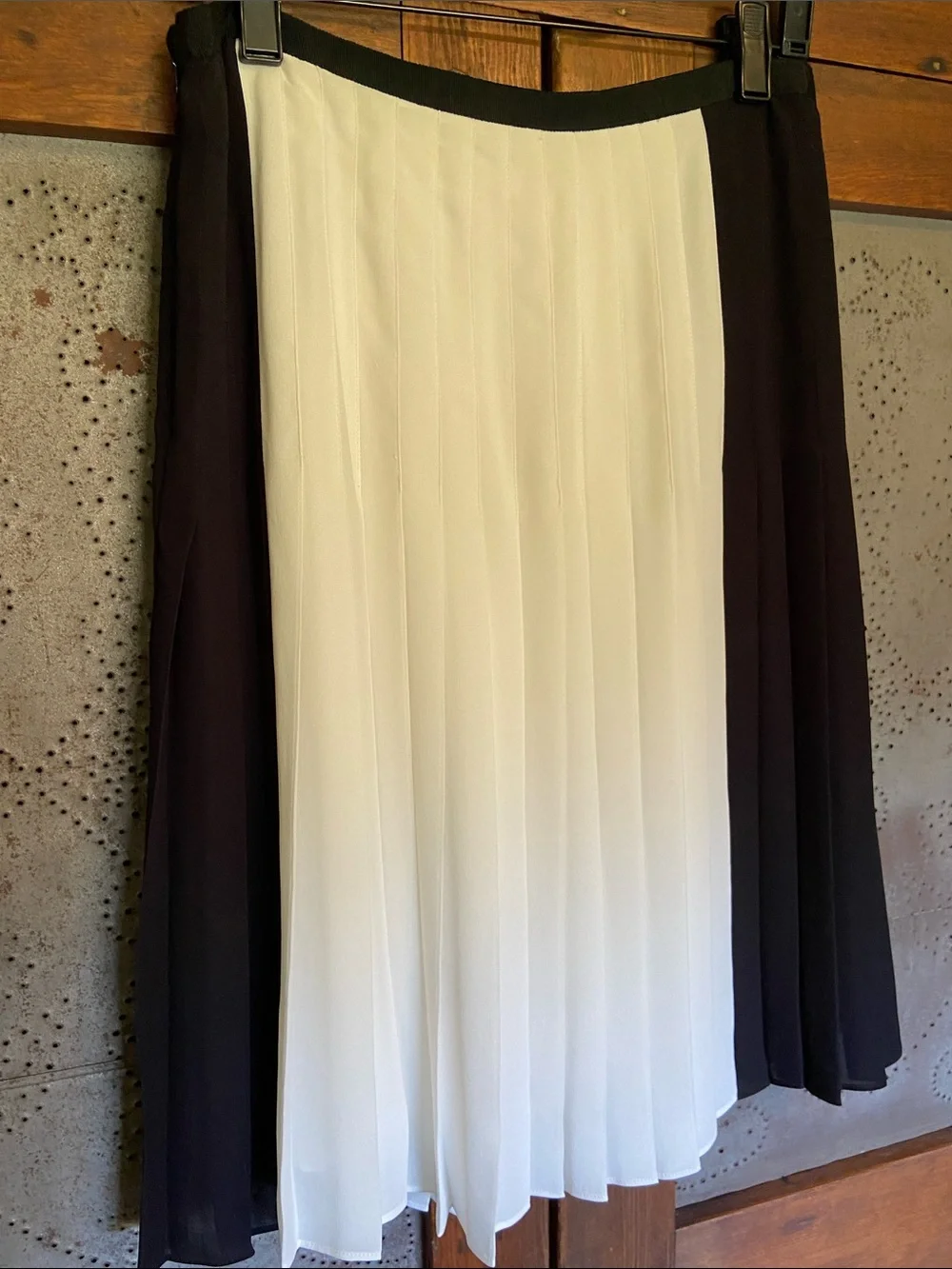 Vince Pleated Color Block A Line Skirt Size 8 - Picture 7 of 9